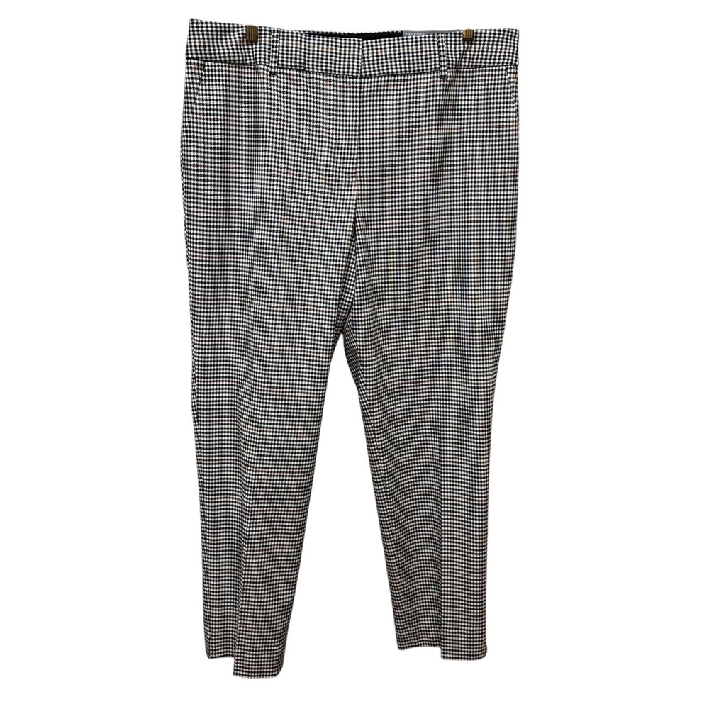 Talbots Hampshire Straight Ankle Houndstooth Pants Cotton Blend Size 16 NEW